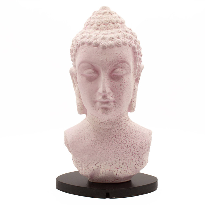 Lampe buste de Bouddha Cherry Crackle - Pied ovale