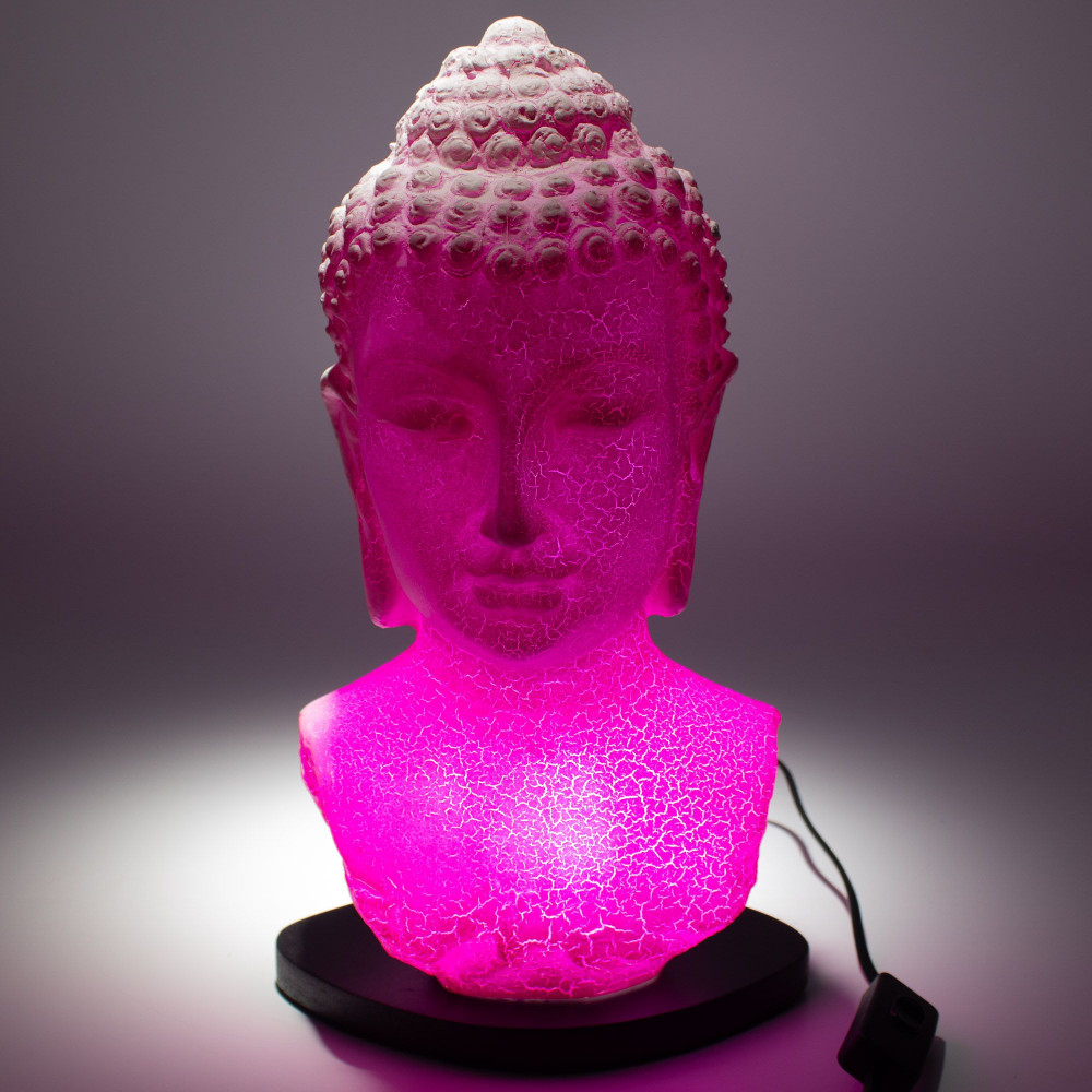 Lampe buste de Bouddha Cherry Crackle - Pied ovale