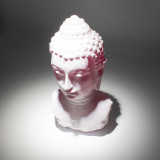 Lampe buste de Bouddha Cherry Crackle - Pied ovale