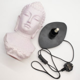 Lampe buste de Bouddha Cherry Crackle - Pied ovale