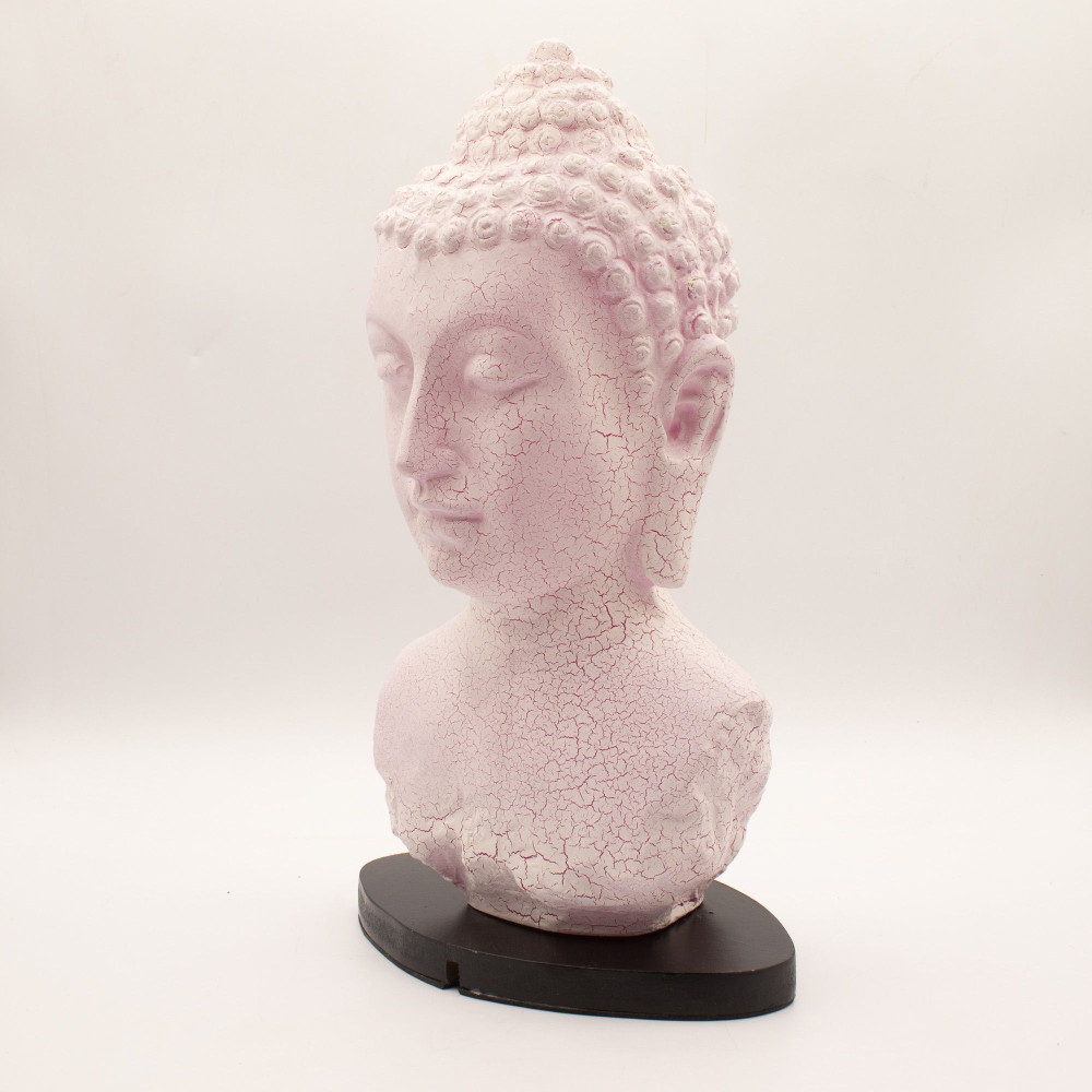Lampe buste de Bouddha Cherry Crackle - Pied ovale