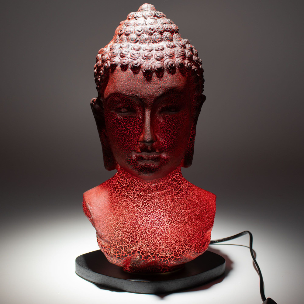 Lampe Buste Bouddha Molton Lava - Pied Ovale