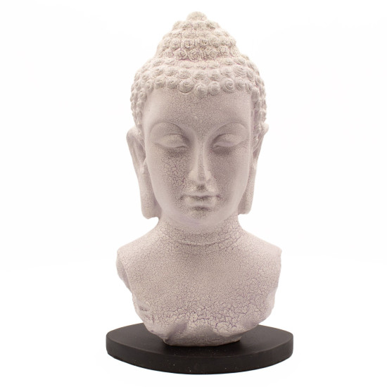 Lampe buste de Bouddha Lavande Craquelée - Pied ovale