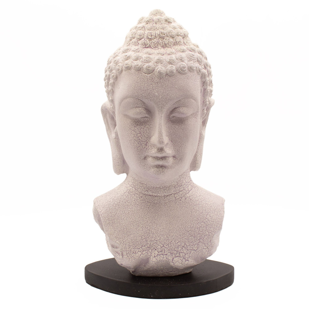 Lampe buste de Bouddha Lavande Craquelée - Pied ovale