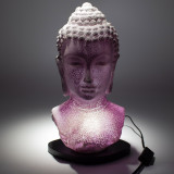 Lampe buste de Bouddha Lavande Craquelée - Pied ovale