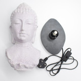 Lampe buste de Bouddha Lavande Craquelée - Pied ovale