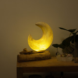 Abat-jour demi-lune craquelé DriftGlow - Gris