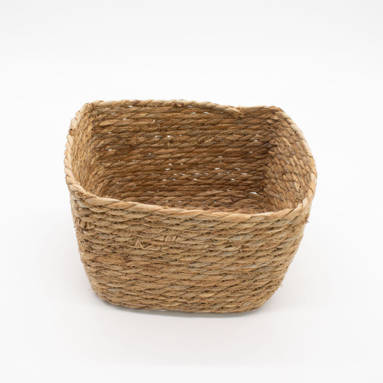 Paniers carrés en jonc de mer - Naturel - Lot de 3