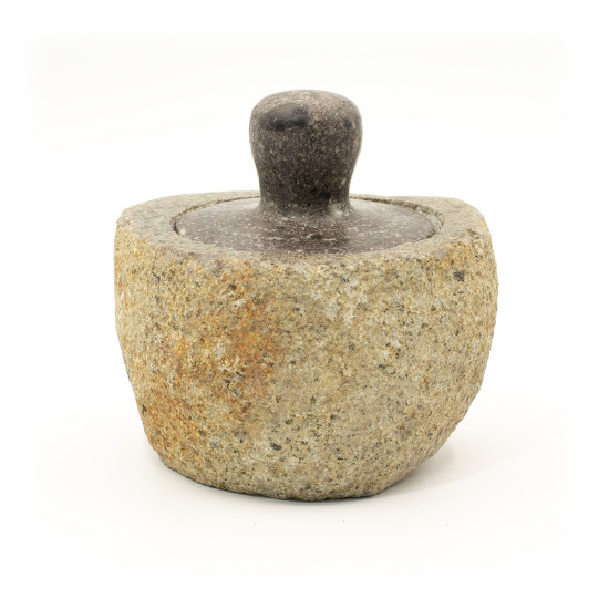 Pot de mise à la terre en pierre de rivière naturelle - Moyen (environ 12 x 8 cm)