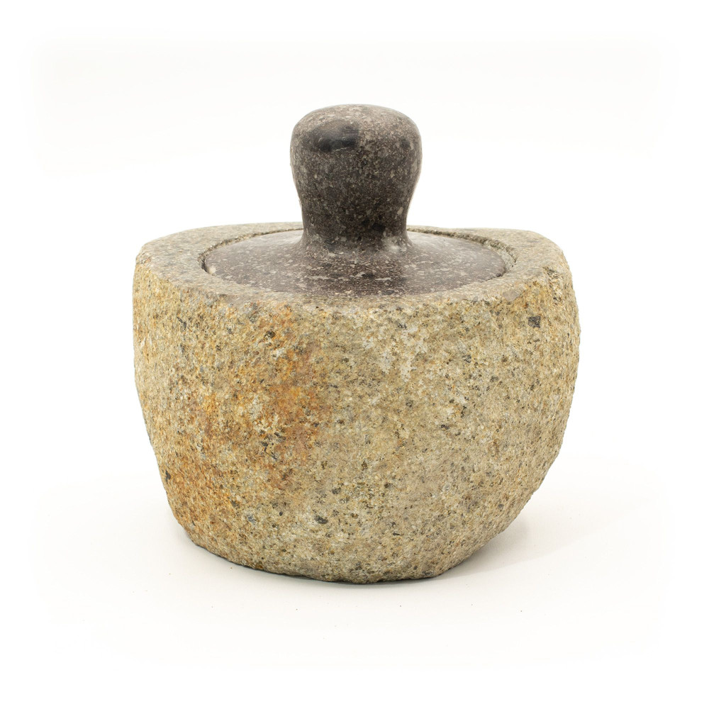 Pot de mise à la terre en pierre de rivière naturelle - Moyen (environ 12 x 8 cm)