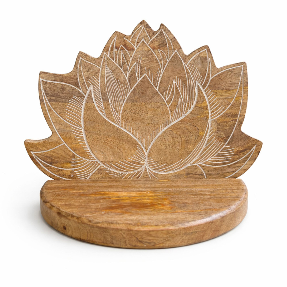 Étagère murale Lotus, blanchie