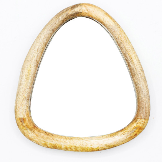 Ensemble de 3 miroirs en forme de galet - Finition bois clair