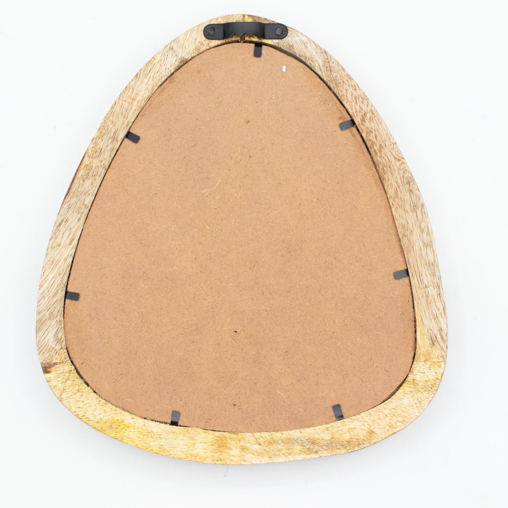 Ensemble de 3 miroirs en forme de galet - Finition bois clair