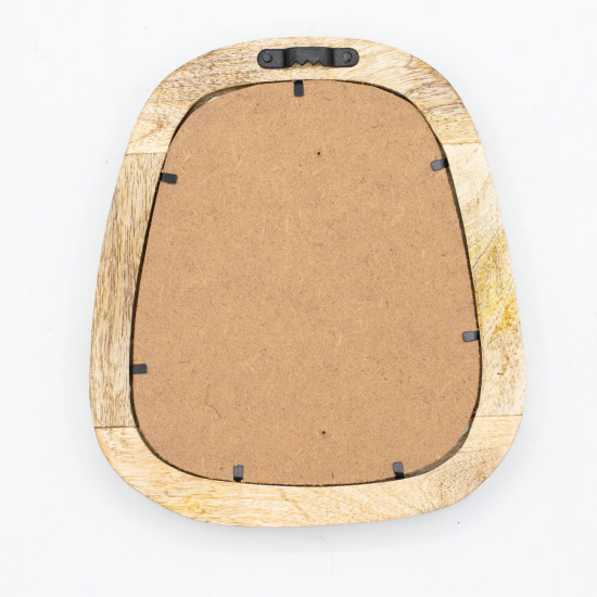 Ensemble de 3 miroirs en forme de galet - Finition bois clair