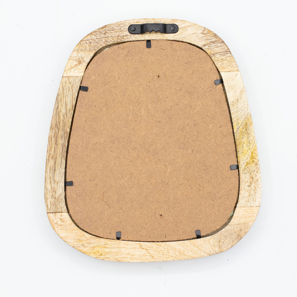 Ensemble de 3 miroirs en forme de galet - Finition bois clair
