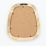 Ensemble de 3 miroirs en forme de galet - Finition bois clair