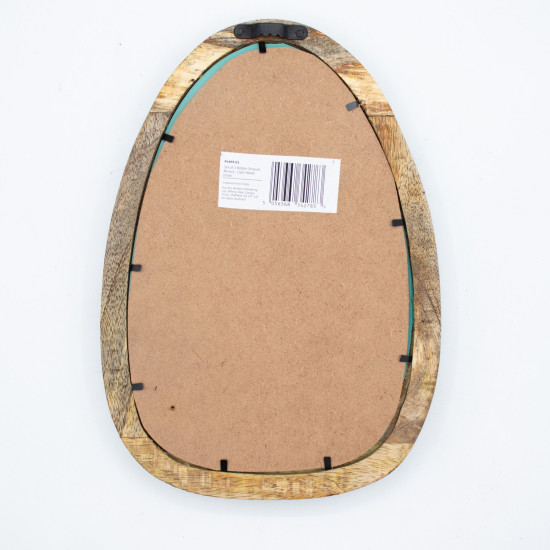 Ensemble de 3 miroirs en forme de galet - Finition bois clair