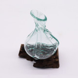 Mini carafe décorative en verre fondu sur bois 24 cm