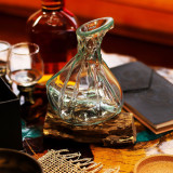 Mini carafe décorative en verre fondu sur bois 24 cm