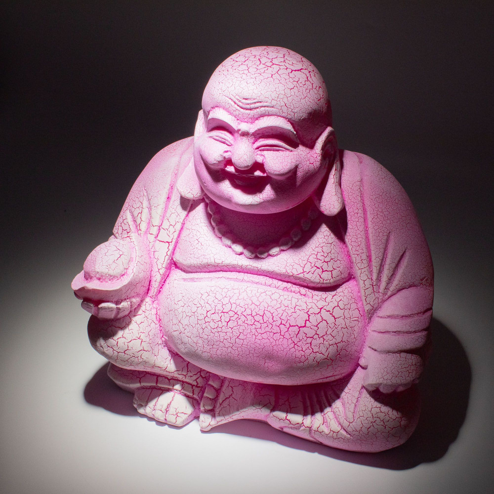 Lampe Bouddha rieur Fruit du dragon - Support rond