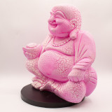 Lampe Bouddha rieur Fruit du dragon - Support rond
