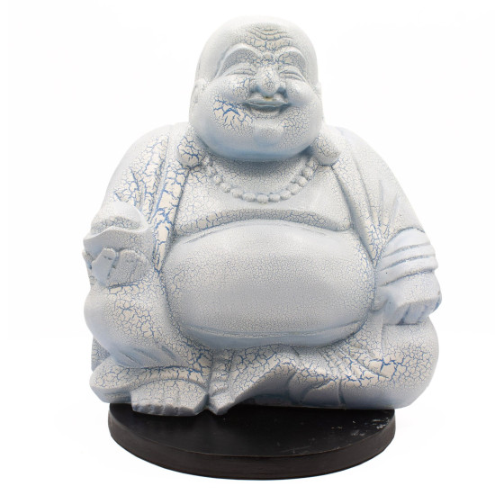 Lampe Bouddha rieur bleu ciel - Pied rond