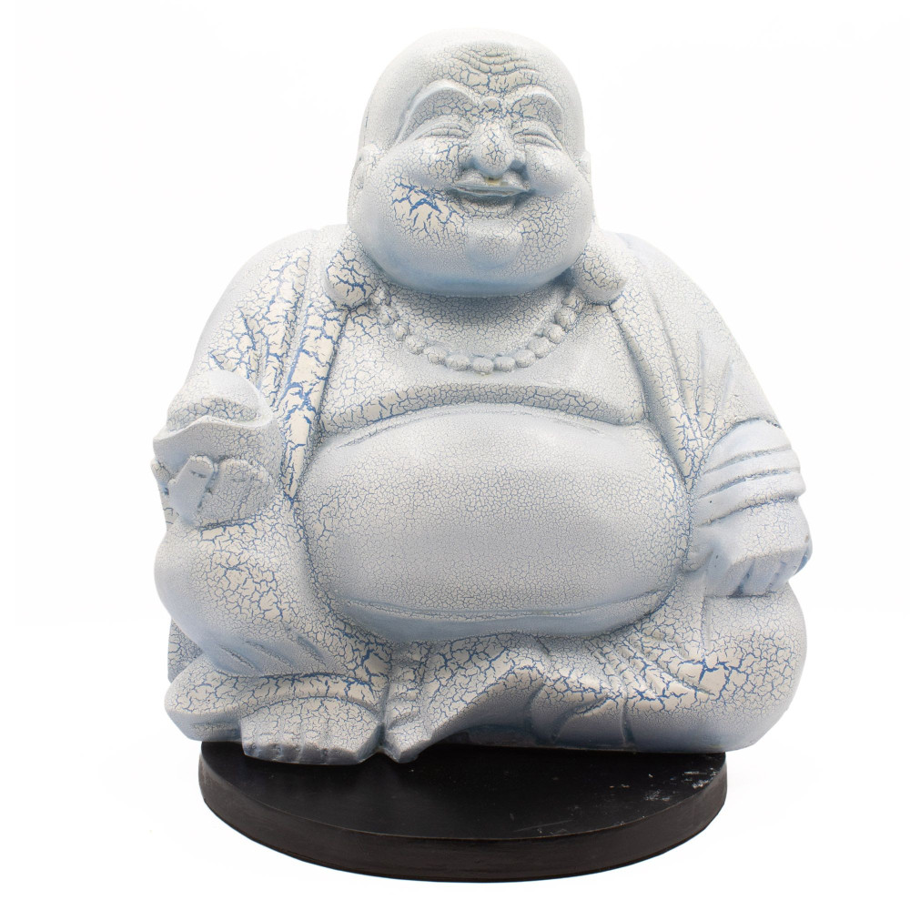 Lampe Bouddha rieur bleu ciel - Pied rond