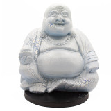 Lampe Bouddha rieur bleu ciel - Pied rond