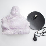 Lampe Bouddha rieur Lavande Craquante - Pied rond