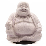 Lampe Bouddha rieur Lavande Craquante - Pied rond
