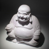 Lampe Bouddha rieur Lavande Craquante - Pied rond