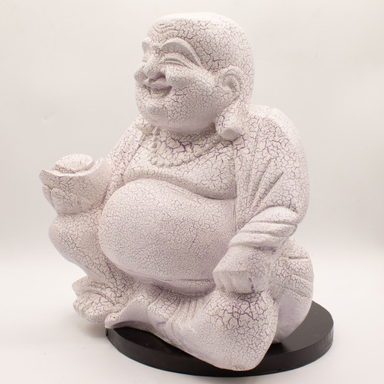 Lampe Bouddha rieur Lavande Craquante - Pied rond