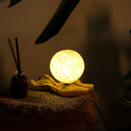 Lampe DriftGlow, abat-jour crème en coton