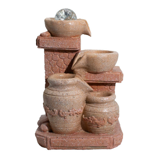 Fontaine de table - 19 x 14 x 27 cm - Pots en cascade style médiéval