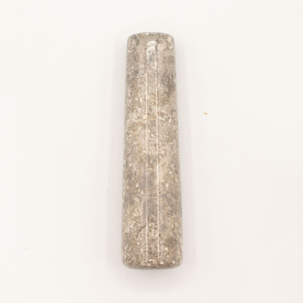 Pilon et mortier décoratifs en pierre de rivière naturelle - Moyen (environ 12 x 8 cm)