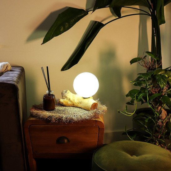 Lampe DriftGlow Coton Luna Abat-jour ivoire