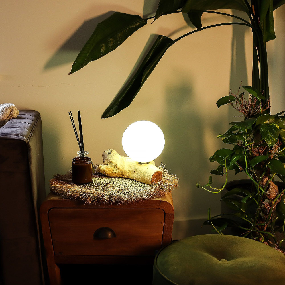 Lampe DriftGlow Coton Luna Abat-jour ivoire