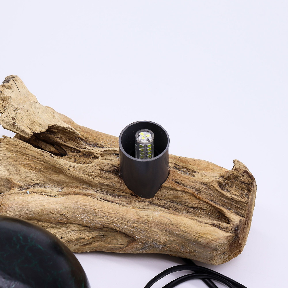 Lampe DriftGlow Abat-jour émeraude craquelé