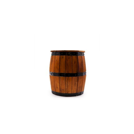 Tabouret et support de parasol en forme de tonneau de bière - Bois naturel 38 x 32 cm