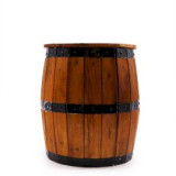 Tabouret et support de parasol en forme de tonneau de bière - Bois naturel 38 x 32 cm