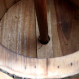 Tabouret et support de parasol en forme de tonneau de bière - Bois naturel 38 x 32 cm