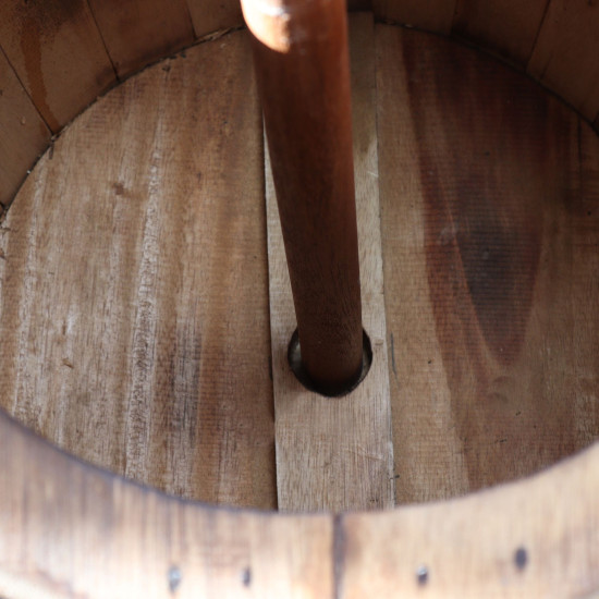 Tabouret et support de parasol en forme de tonneau de bière - Bois naturel 38 x 32 cm