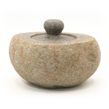 Pot de mise à la terre en pierre de rivière naturelle - Grand (environ 15 x 12 cm)