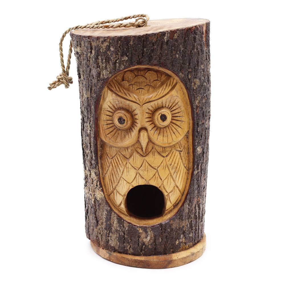 Tronc d'arbre - Nichoir - Hibou sage