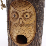 Tronc d'arbre - Nichoir - Hibou sage