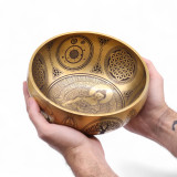 Bouddha en laiton pur gravé - Lot de 4 - Environ 3,85 kg