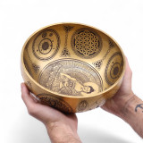 Bouddha en laiton pur gravé - Lot de 4 - Environ 3,85 kg