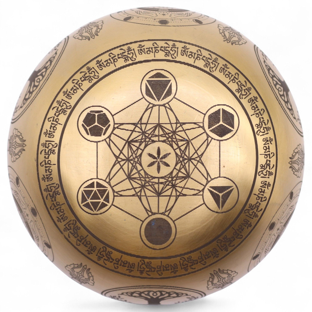 Bouddha en laiton pur gravé - Lot de 4 - Environ 3,85 kg