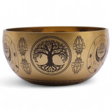 Bouddha en laiton pur gravé - Lot de 4 - Environ 3,85 kg
