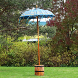Parasol de patio Bali - Coton - Décor turquoise - 1,5 m